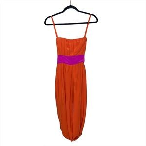 BCBGMaxazria NWOT 100% Silk Draped Orange Dress